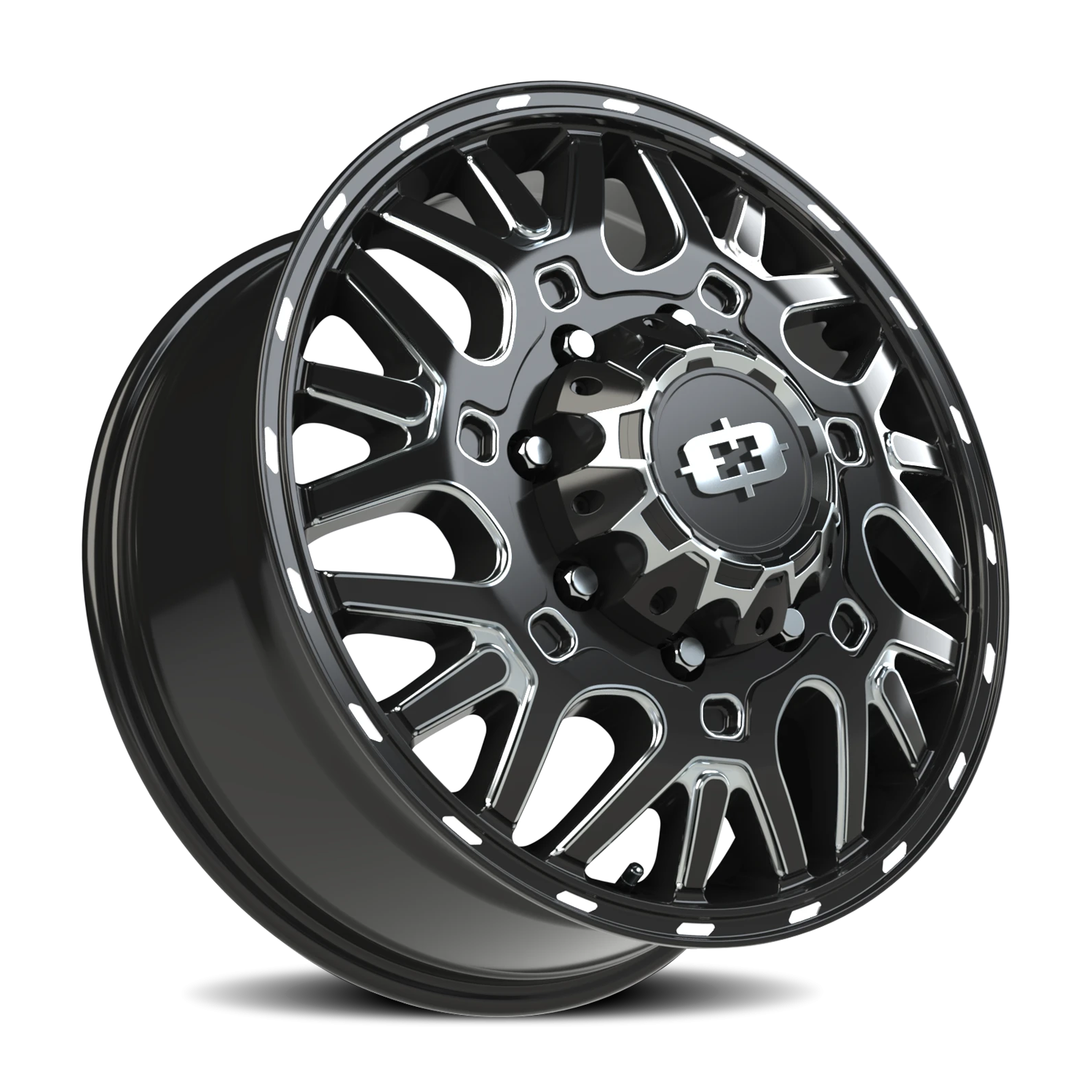 Vision Frnt 20X8.25 Gloss Black Milled Spoke Wheel