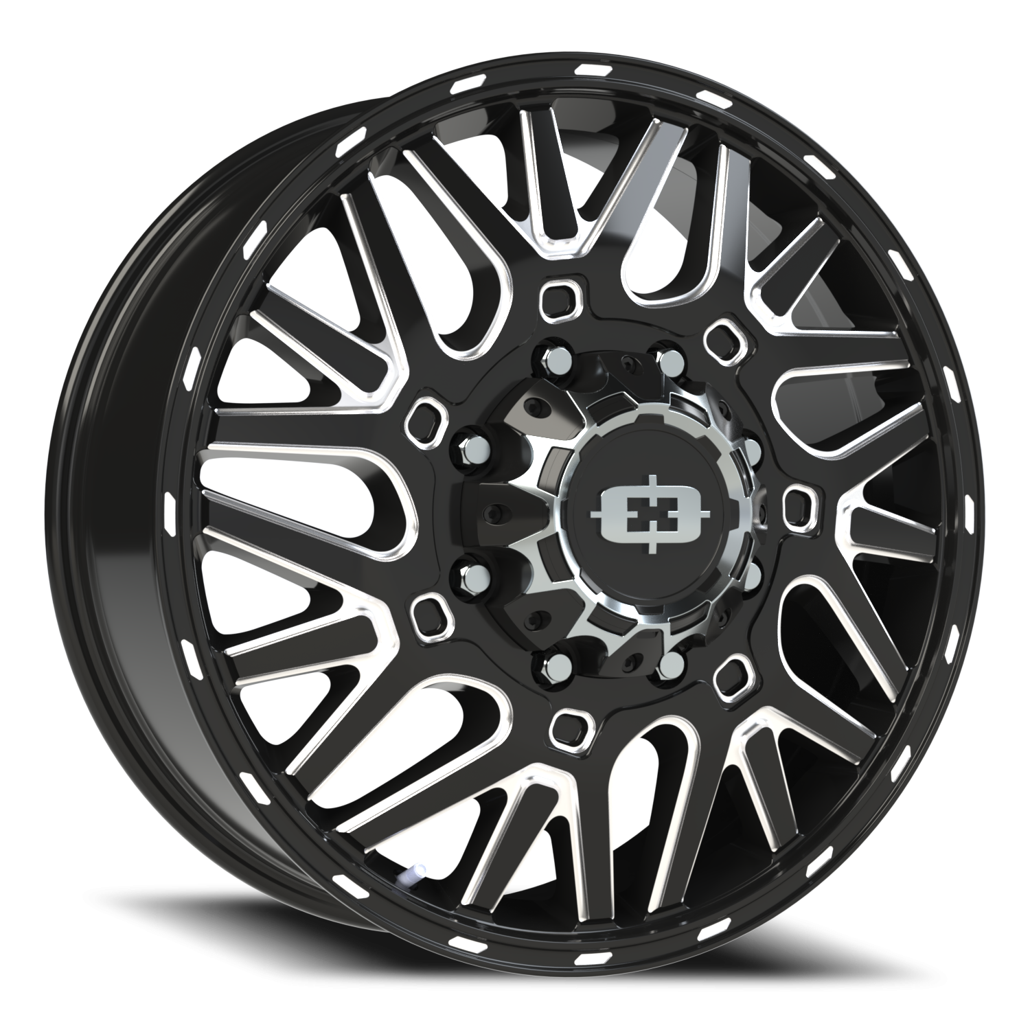 Vision Frnt 22X8.25 Gloss Black Milled Spoke Wheel