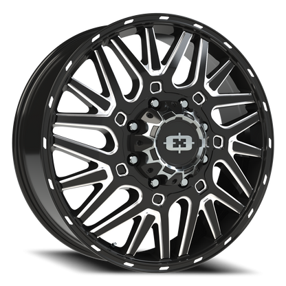 Vision Frnt 24X8.25 Gloss Black Milled Spoke Wheel