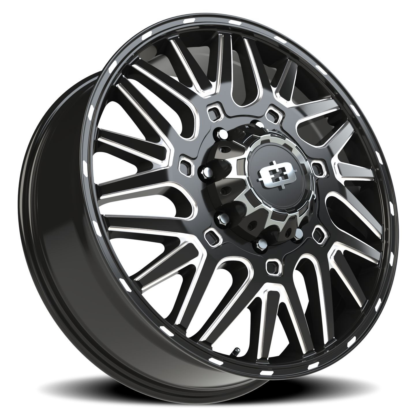 Vision Frnt 24X8.25 Gloss Black Milled Spoke Wheel