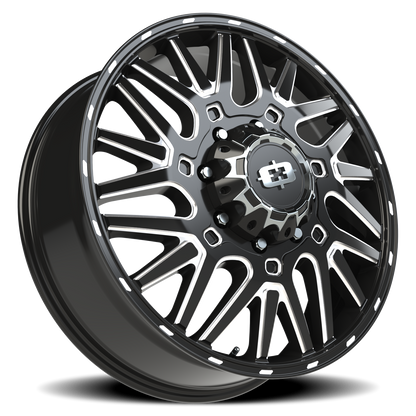 Vision Frnt 24X8.25 Gloss Black Milled Spoke Wheel