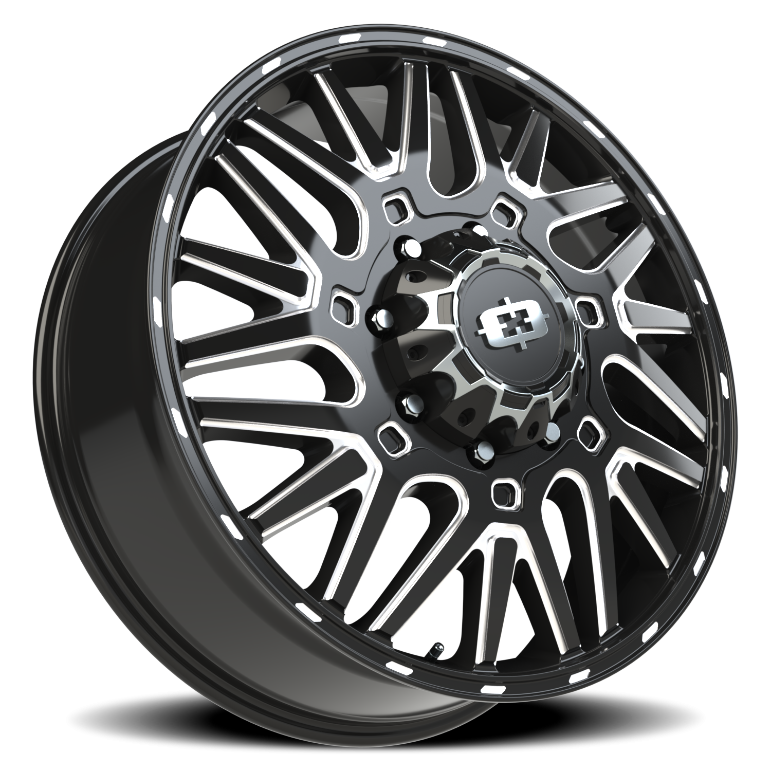 Vision Frnt 24X8.25 Gloss Black Milled Spoke Wheel