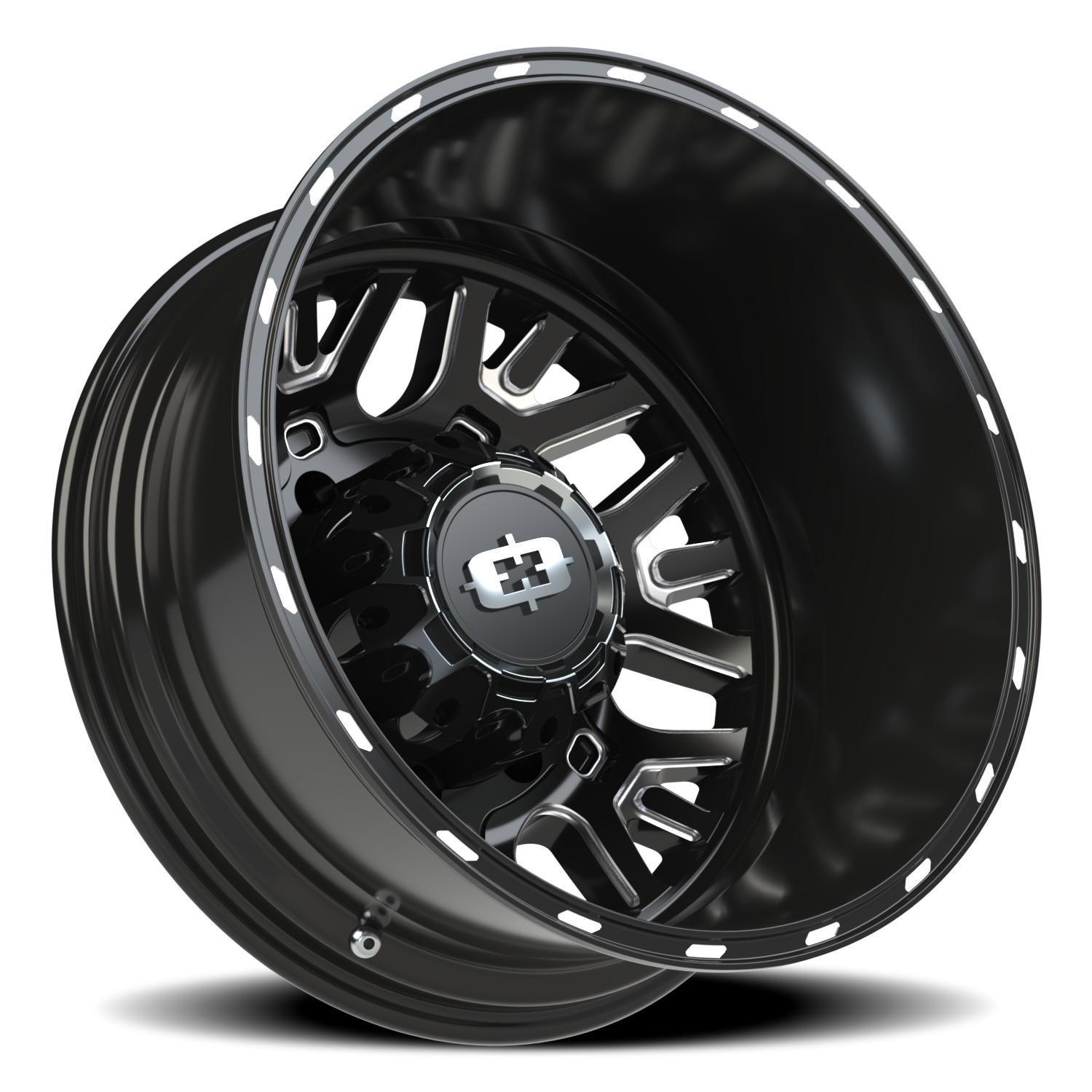 Vision Rear 20X8.25 Gloss Black Milled Spoke Wheel