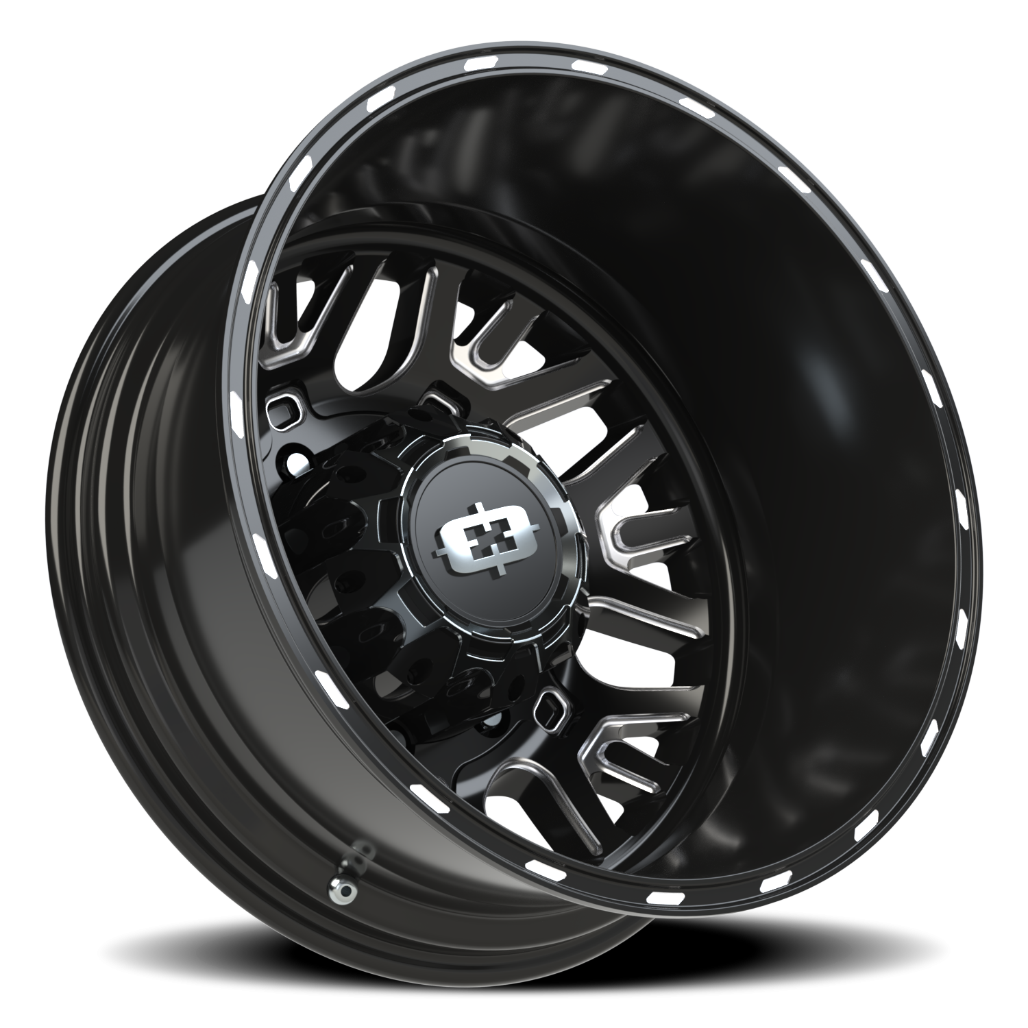 Vision Rear 20X8.25 Gloss Black Milled Spoke Wheel