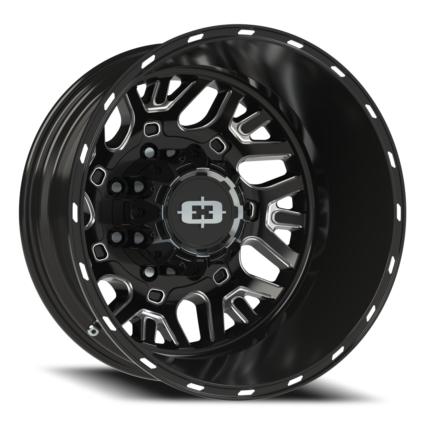 Vision Rear 20X8.25 Gloss Black Milled Spoke Wheel