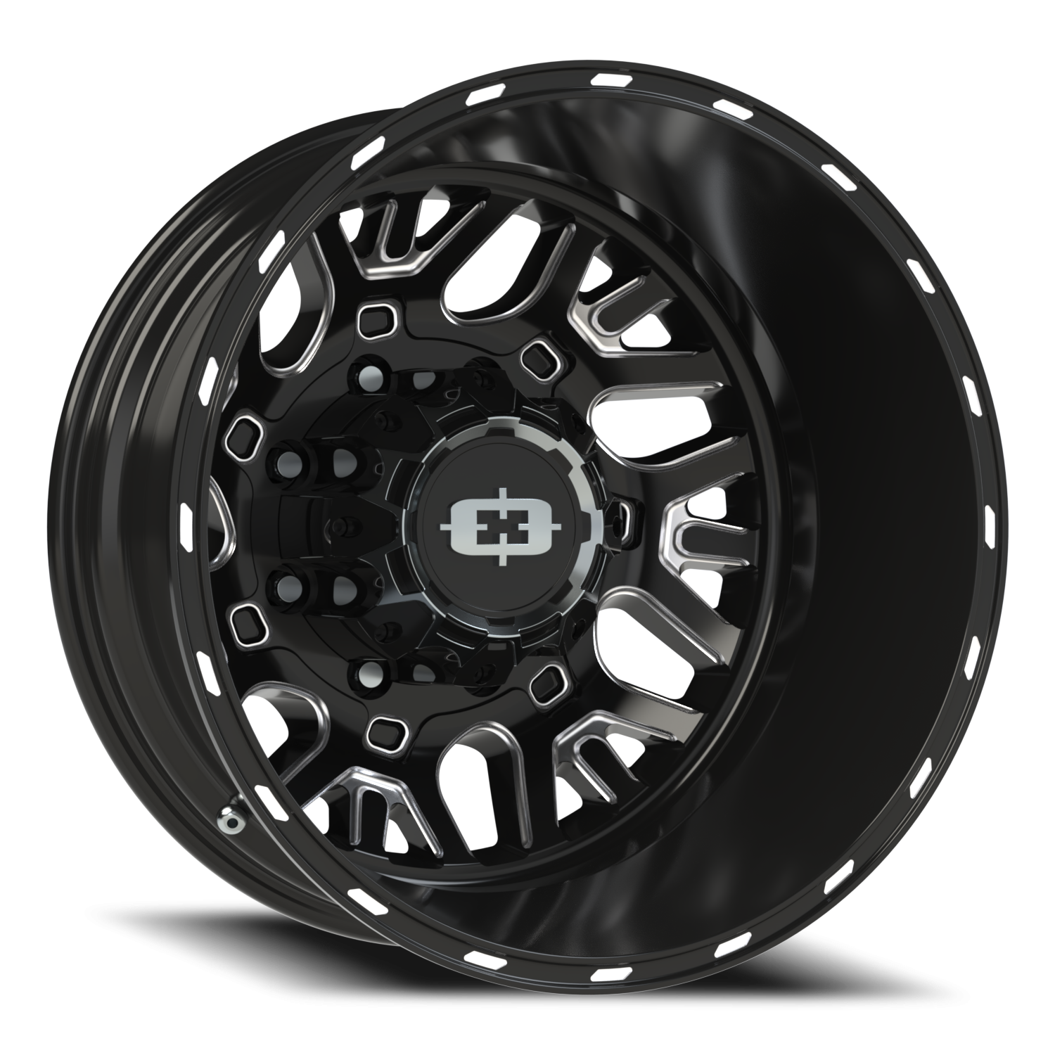 Vision Rear 20X8.25 Gloss Black Milled Spoke Wheel
