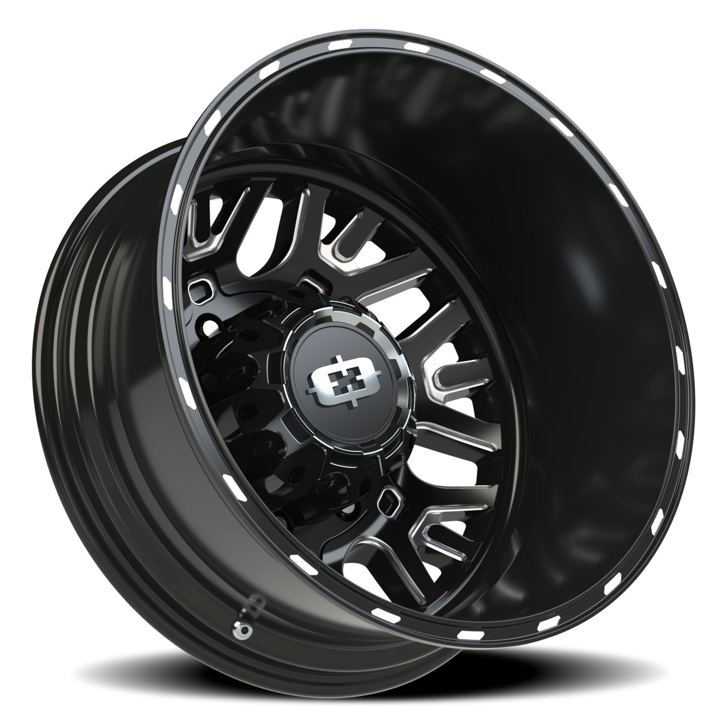Vision Rear 20X8.25 Gloss Black Milled Spoke Wheel