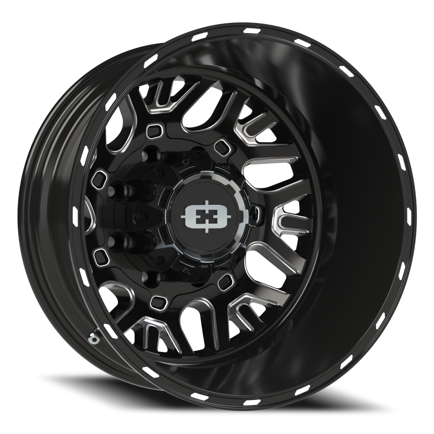 Vision Rear 20X8.25 Gloss Black Milled Spoke Wheel