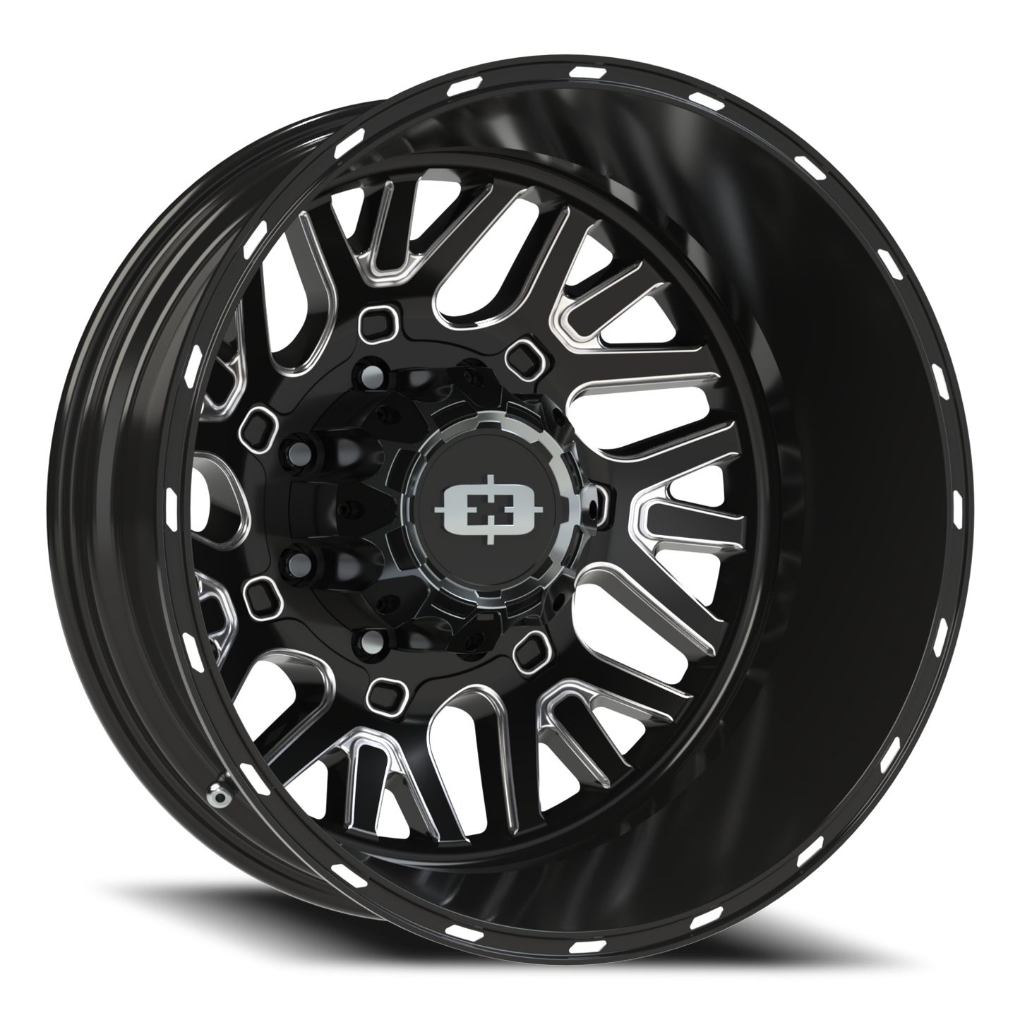 Vision Rear 22X8.25 Gloss Black Milled Spoke Wheel
