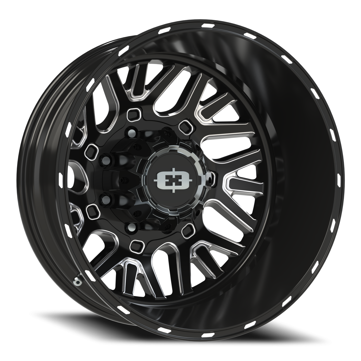 Vision Rear 22X8.25 Gloss Black Milled Spoke Wheel