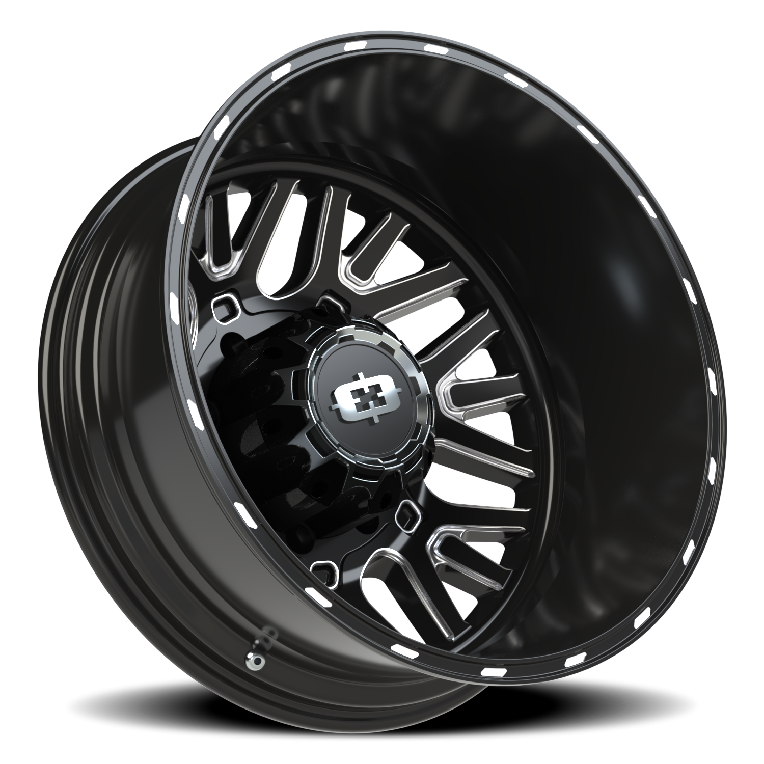 Vision Rear 22X8.25 Gloss Black Milled Spoke Wheel