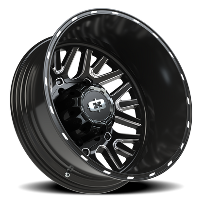 Vision Rear 22X8.25 Gloss Black Milled Spoke Wheel