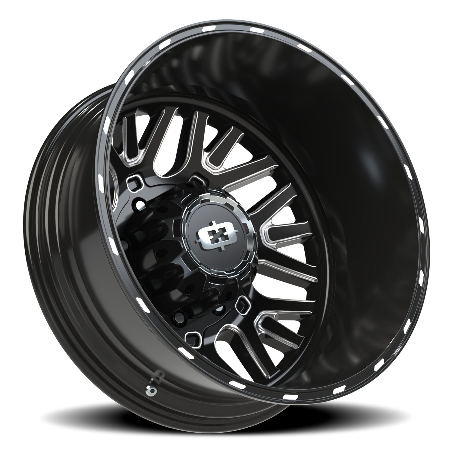 Vision Rear 22X8.25 Gloss Black Milled Spoke Wheel