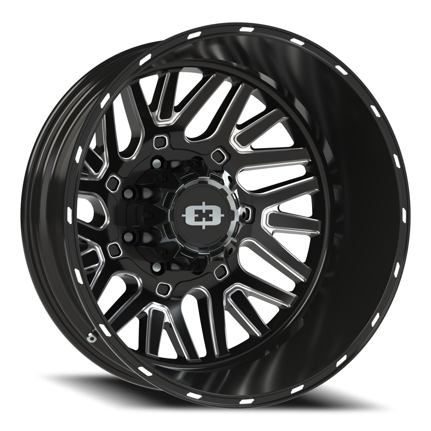 Vision Rear 24X8.25 Gloss Black Milled Spoke Wheel