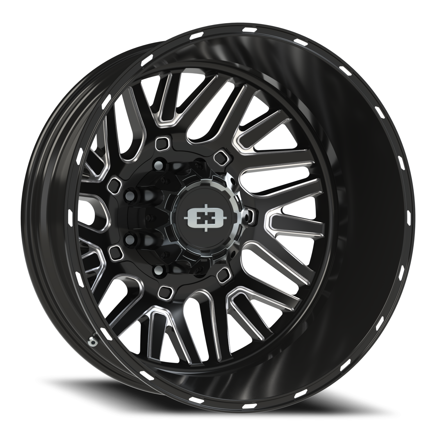 Vision Rear 24X8.25 Gloss Black Milled Spoke Wheel