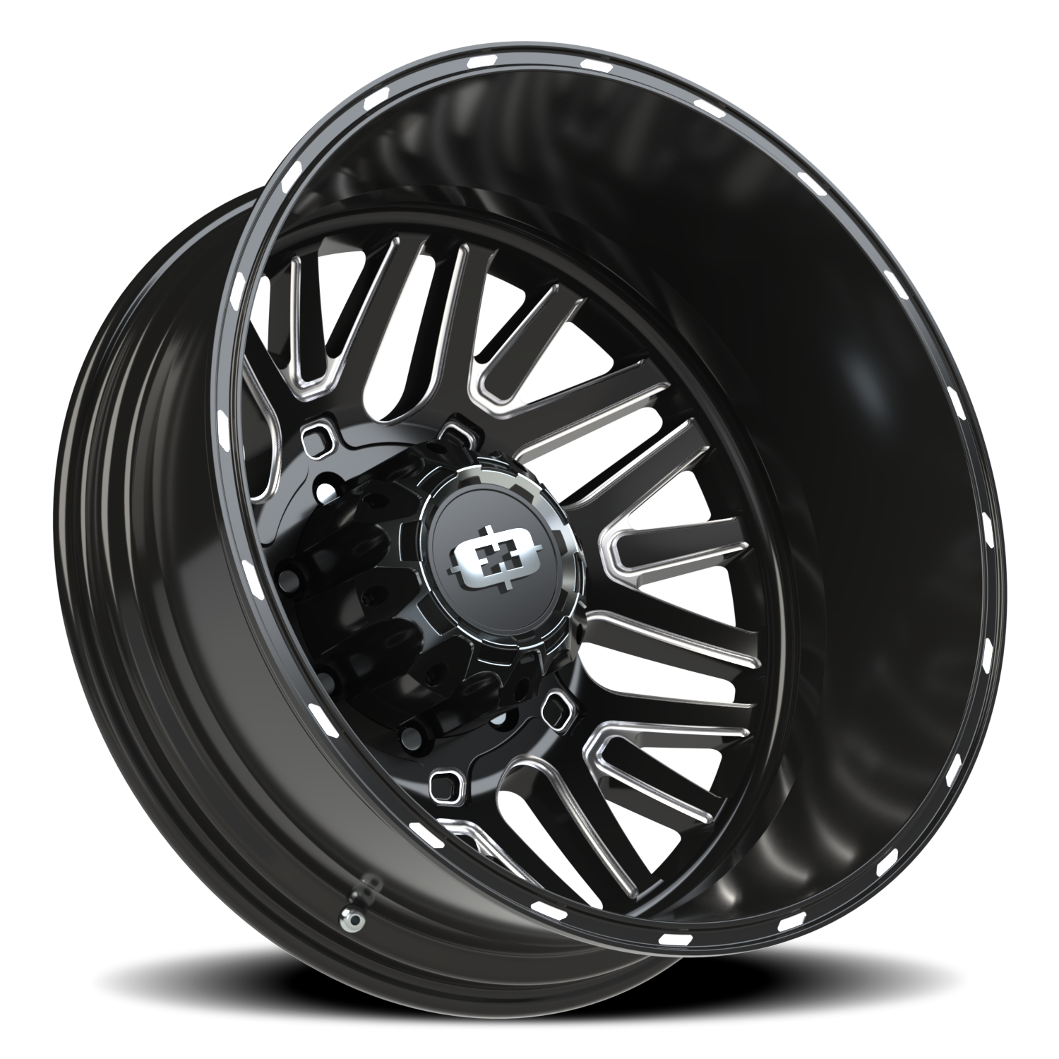 Vision Rear 24X8.25 Gloss Black Milled Spoke Wheel