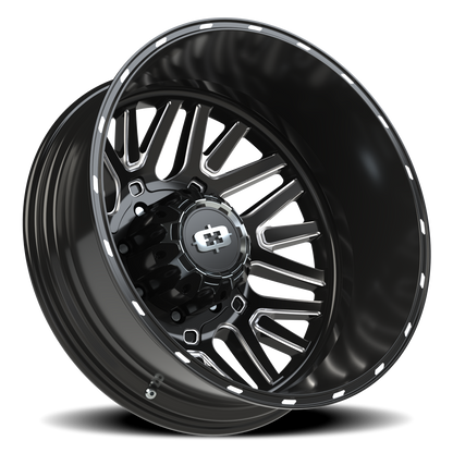 Vision Rear 24X8.25 Gloss Black Milled Spoke Wheel