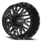 Vision Frnt 24X8.25 Gloss Black Milled Spoke Wheel