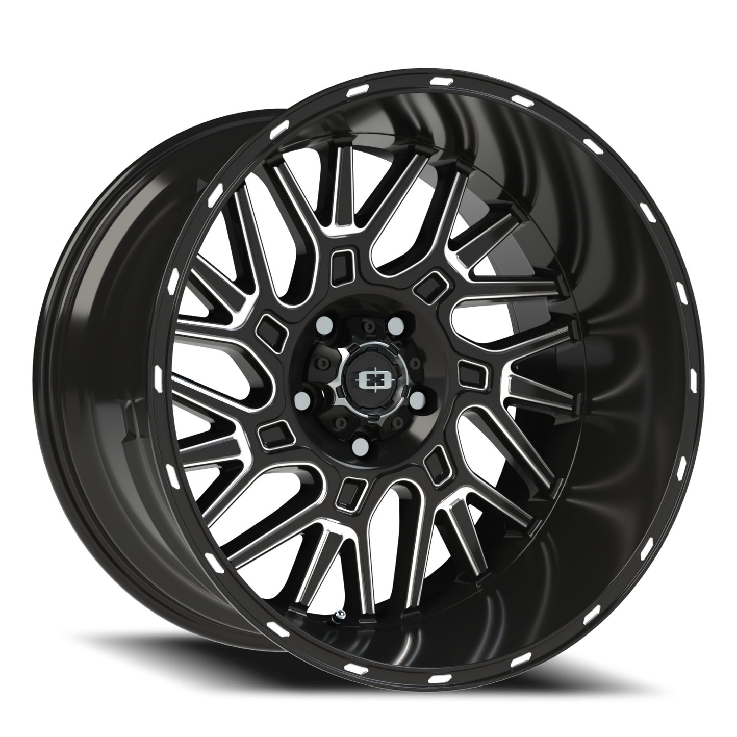 Vision Brawl 20X12 Gloss Black Milled Spoke Wheel