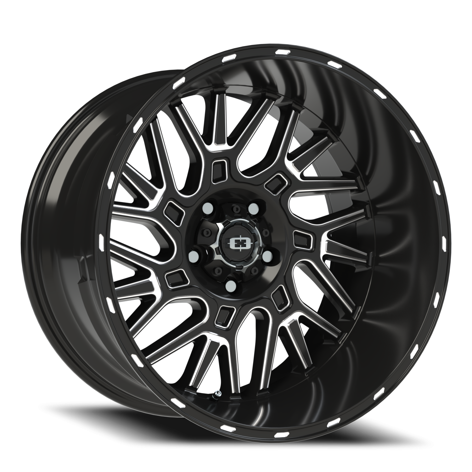 Vision Brawl 20X12 Gloss Black Milled Spoke Wheel