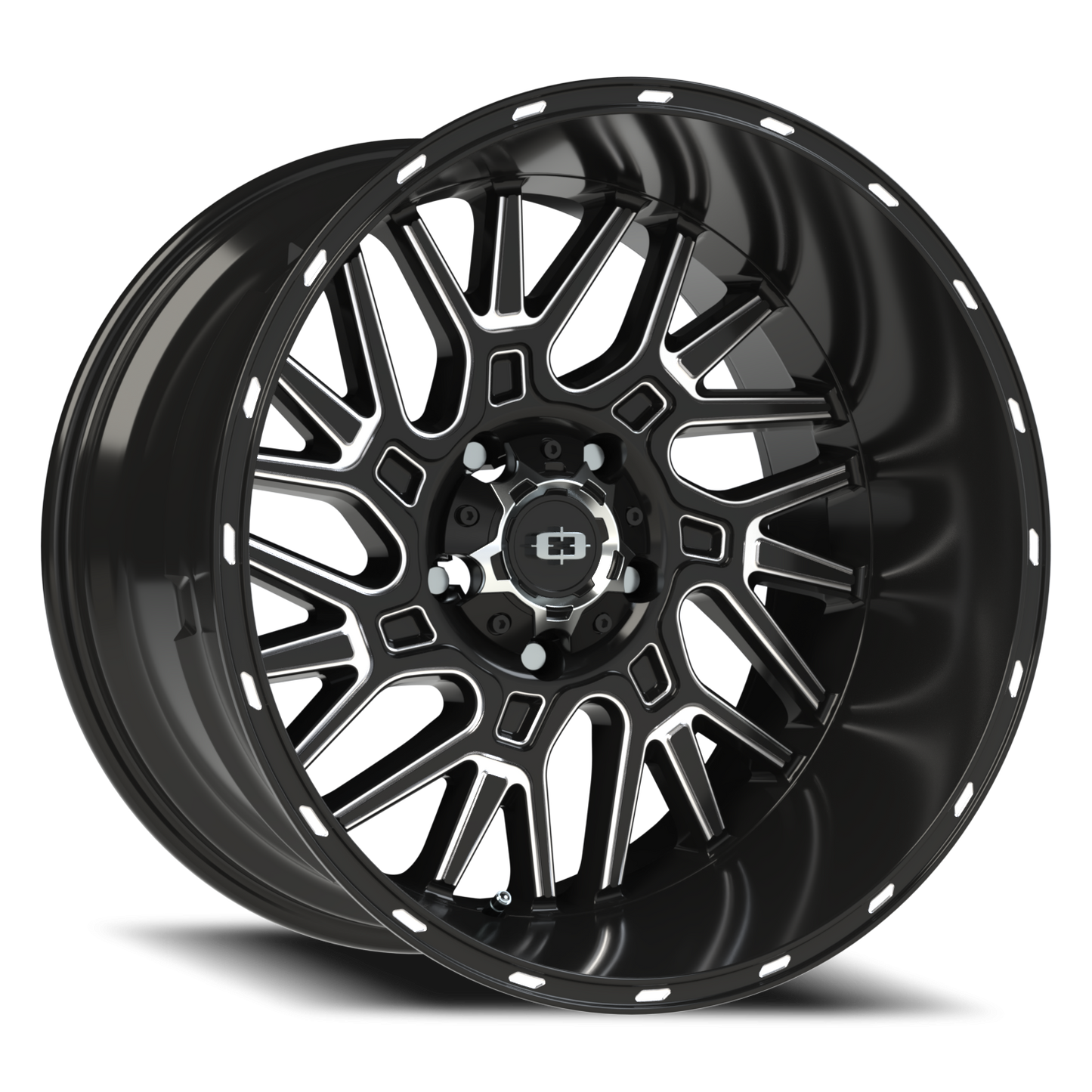 Vision Brawl 20X12 Gloss Black Milled Spoke Wheel