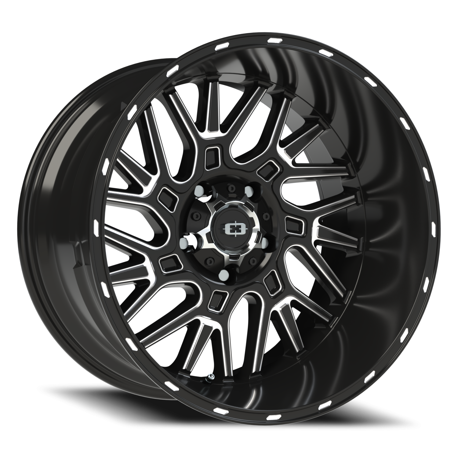 Vision Brawl 20X12 Gloss Black Milled Spoke Wheel