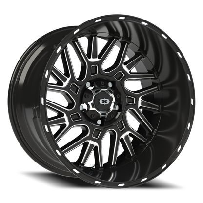Vision Brawl 20X12 Gloss Black Milled Spoke Wheel