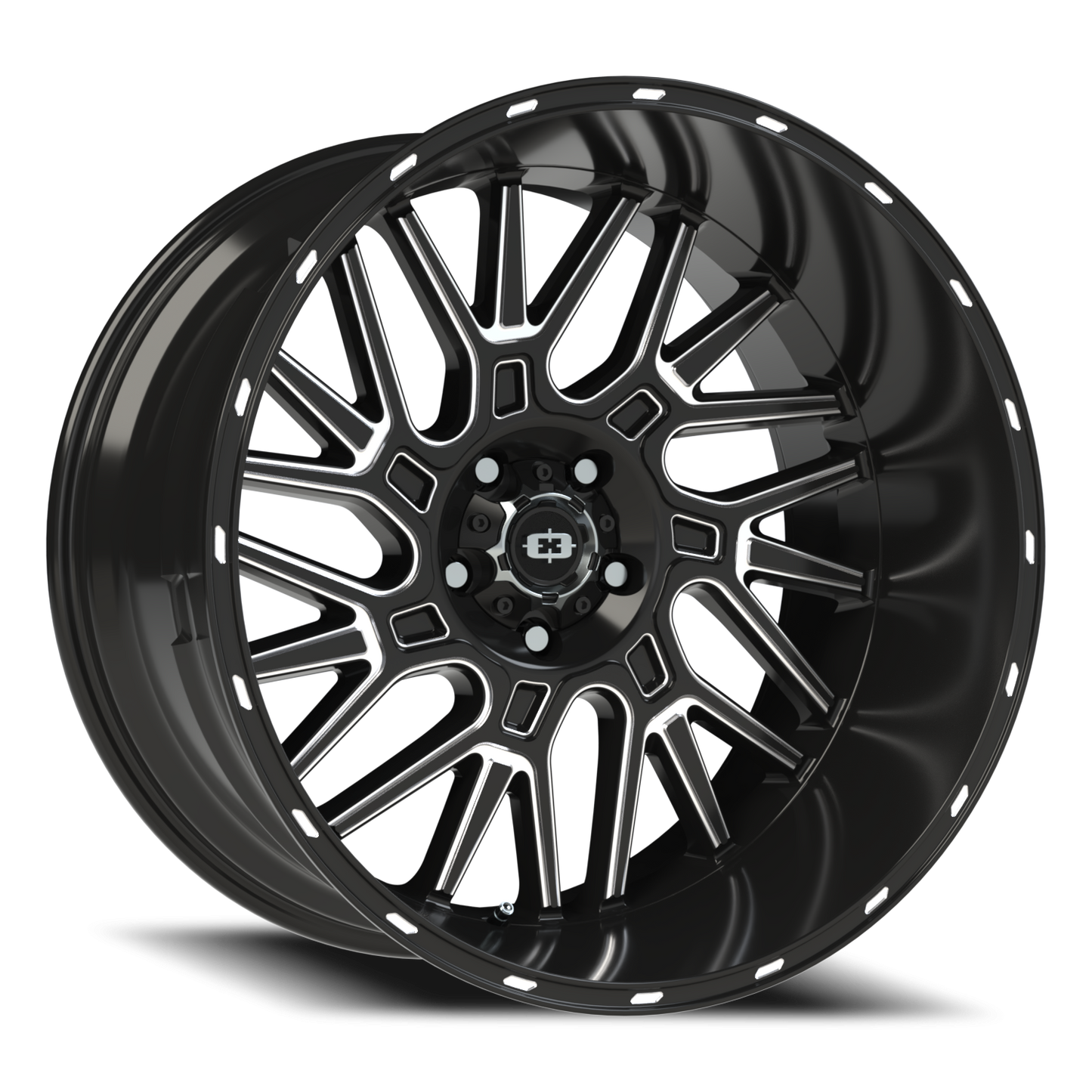 Vision Brawl 22X12 Gloss Black Milled Spoke Wheel