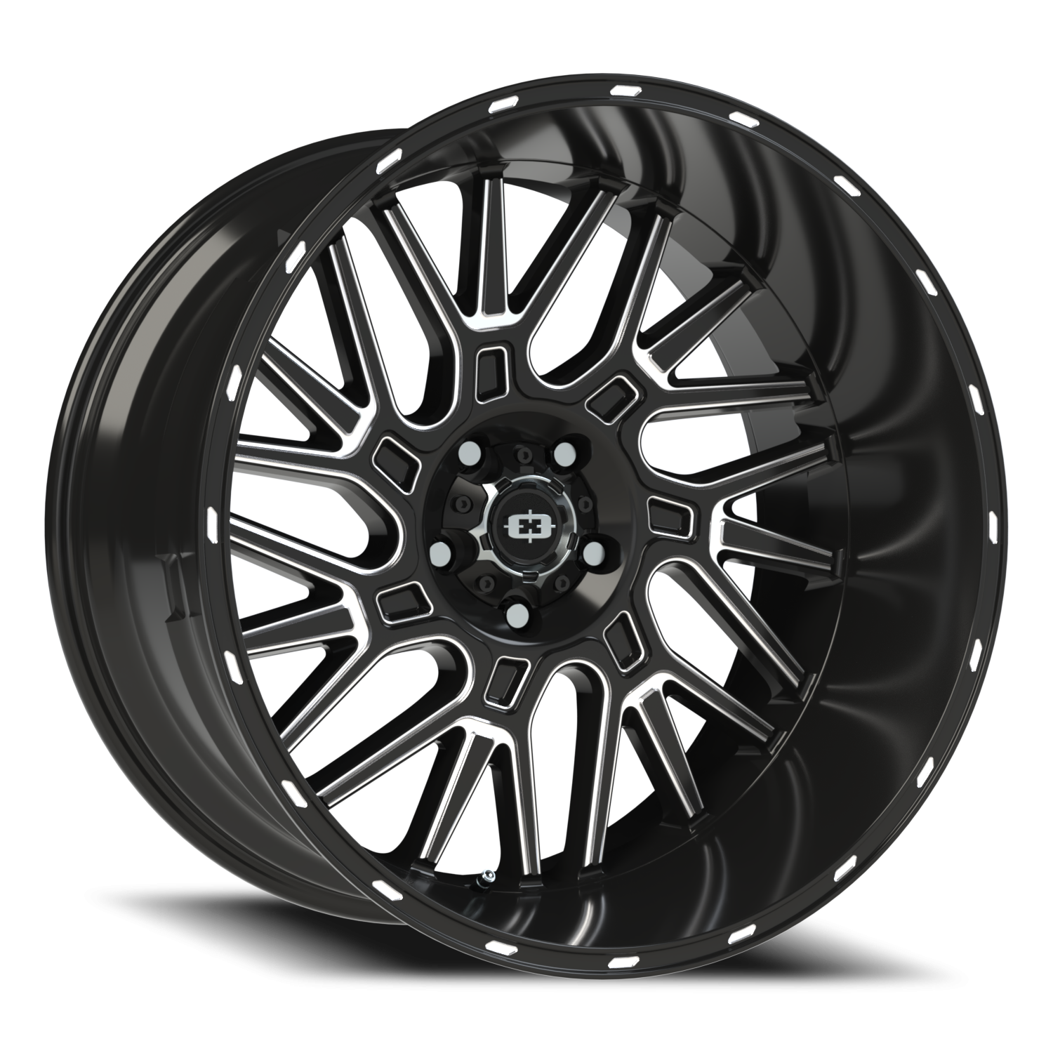 Vision Brawl 22X12 Gloss Black Milled Spoke Wheel