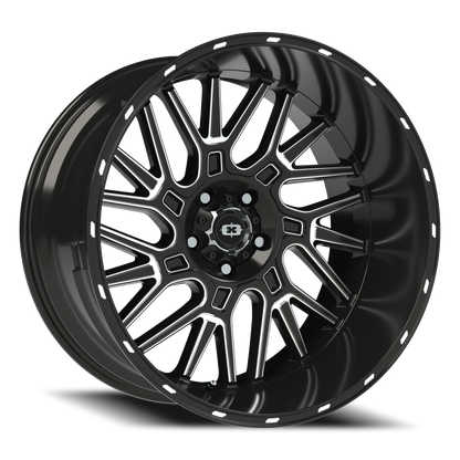 Vision Brawl 22X12 Gloss Black Milled Spoke Wheel