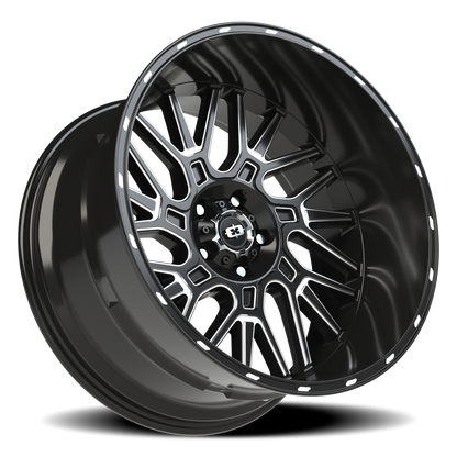 Vision Brawl 22X12 Gloss Black Milled Spoke Wheel