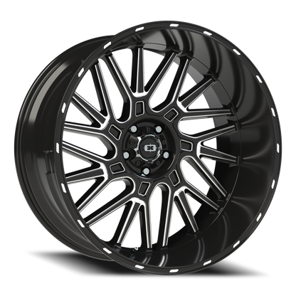 Vision Brawl 24X12 Gloss Black Milled Spoke Wheel