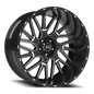 Vision Brawl 24X12 Gloss Black Milled Spoke Wheel