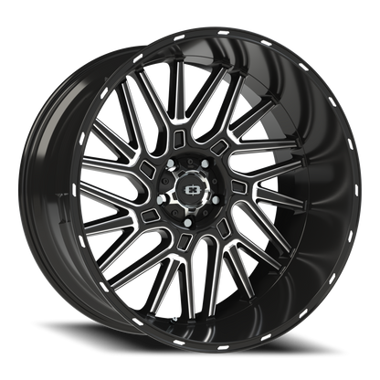 Vision Brawl 24X12 Gloss Black Milled Spoke Wheel