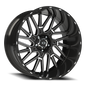 Vision Brawl 24X12 Gloss Black Milled Spoke Wheel