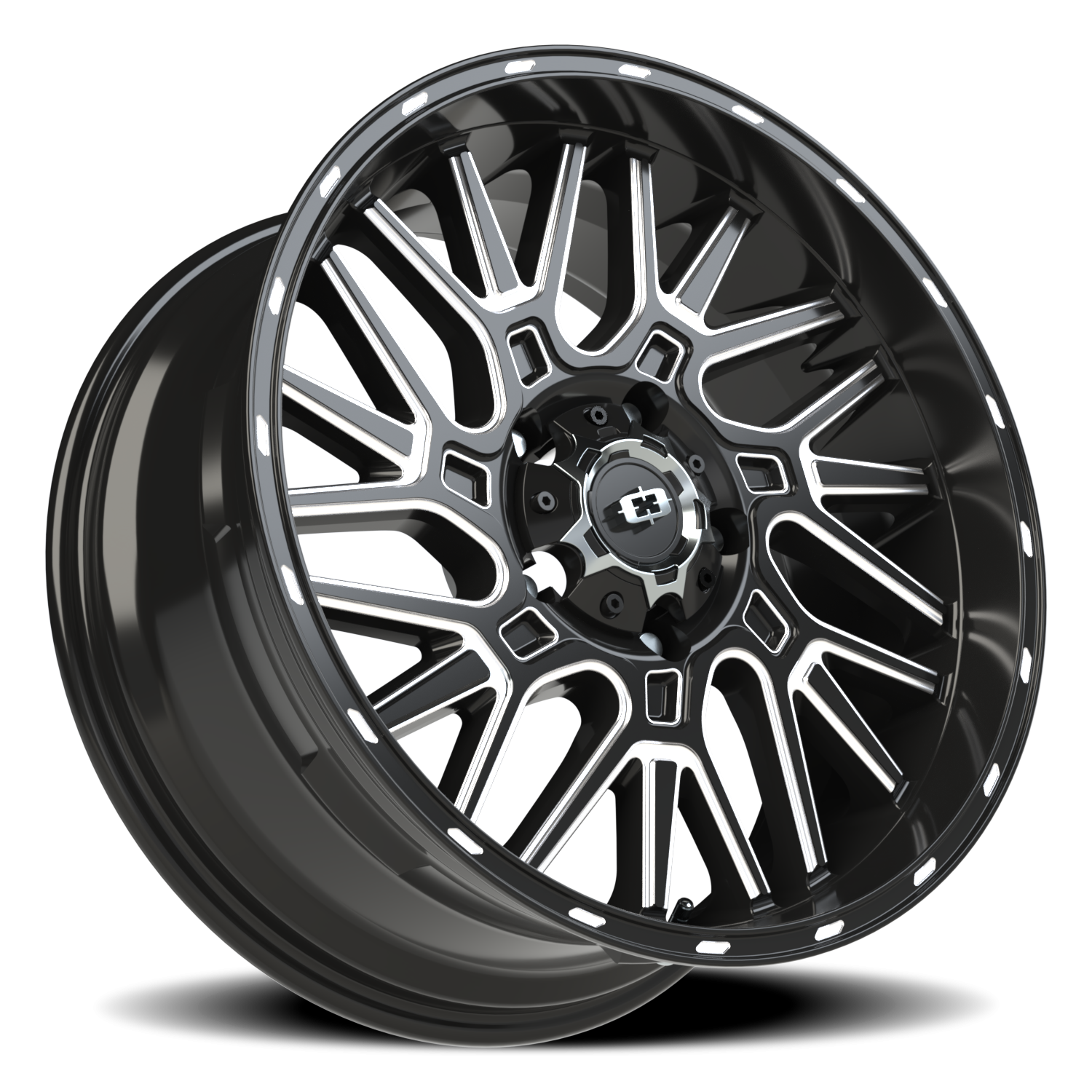Vision Brawl 20X9 Gloss Black Milled Spoke Wheel