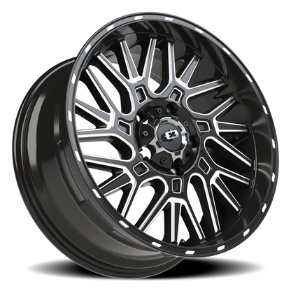 Vision Brawl 20X9 Gloss Black Milled Spoke Wheel