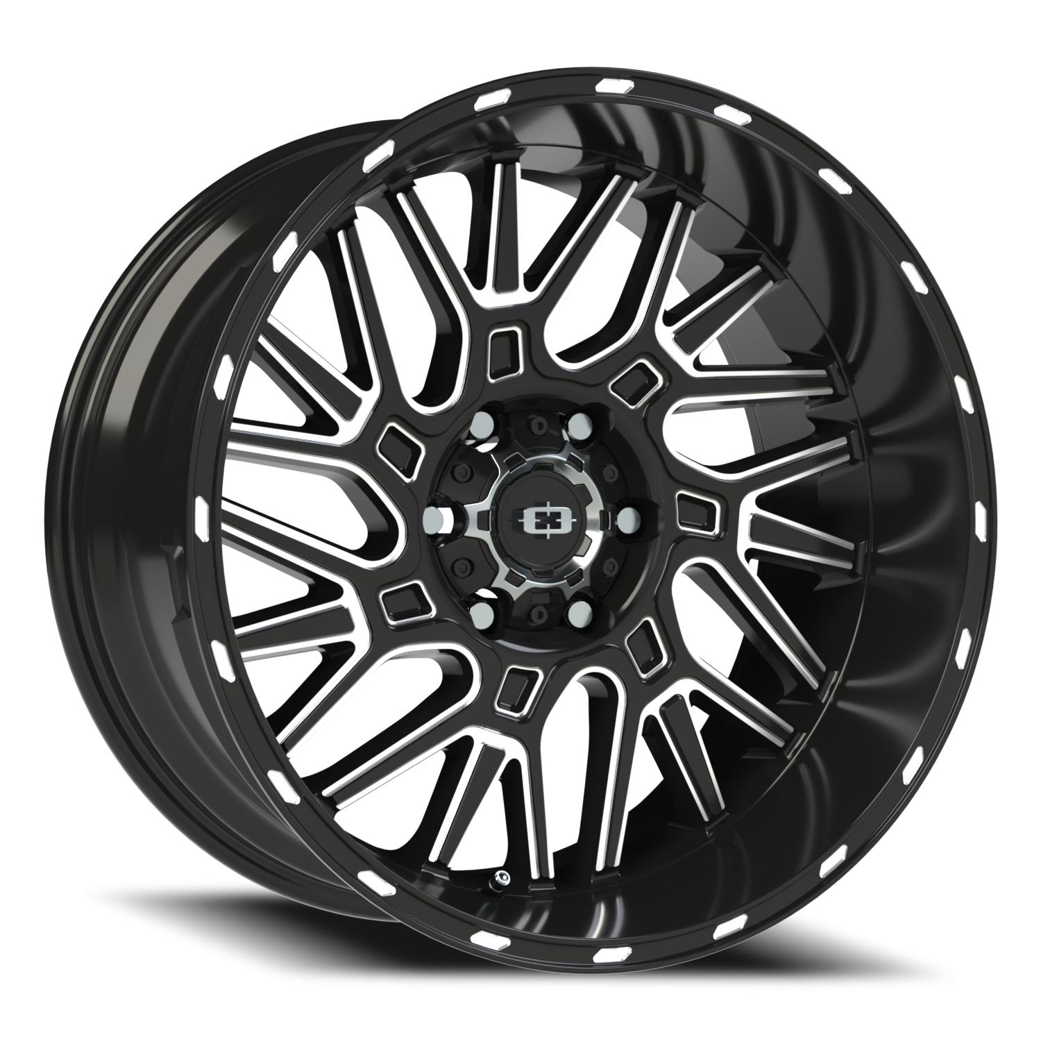 Vision Brawl 20X10 Gloss Black Milled Spoke Wheel