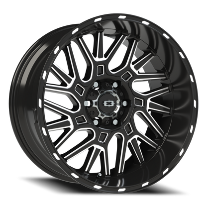 Vision Brawl 20X10 Gloss Black Milled Spoke Wheel