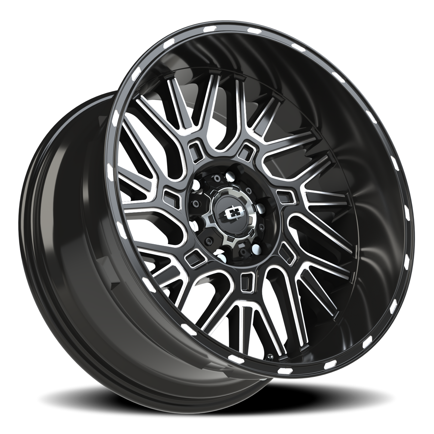 Vision Brawl 20X10 Gloss Black Milled Spoke Wheel