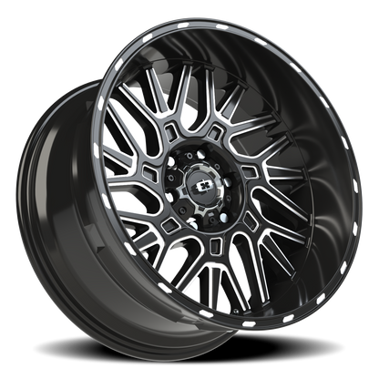 Vision Brawl 20X10 Gloss Black Milled Spoke Wheel