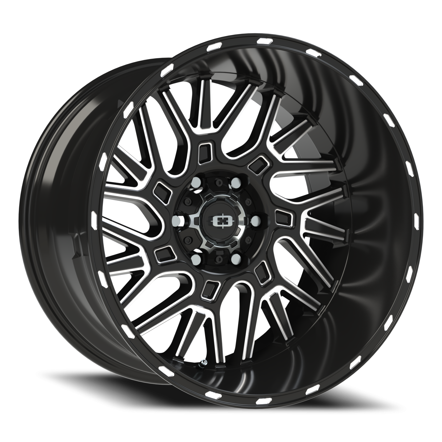 Vision Brawl 20X12 Gloss Black Milled Spoke Wheel