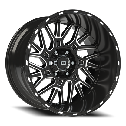 Vision Brawl 20X12 Gloss Black Milled Spoke Wheel