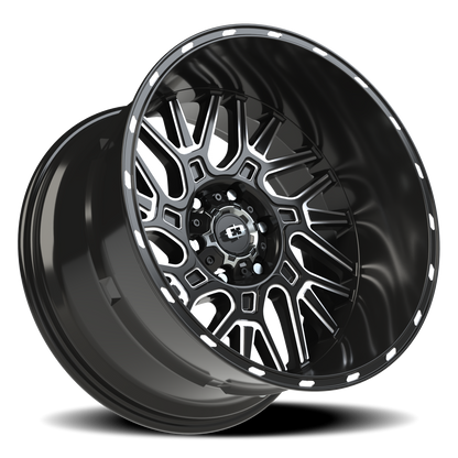 Vision Brawl 20X12 Gloss Black Milled Spoke Wheel