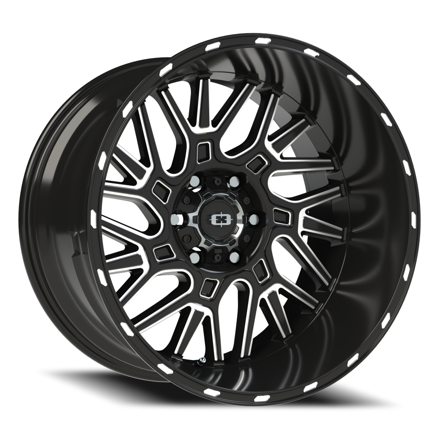 Vision Brawl 20X12 Gloss Black Milled Spoke Wheel