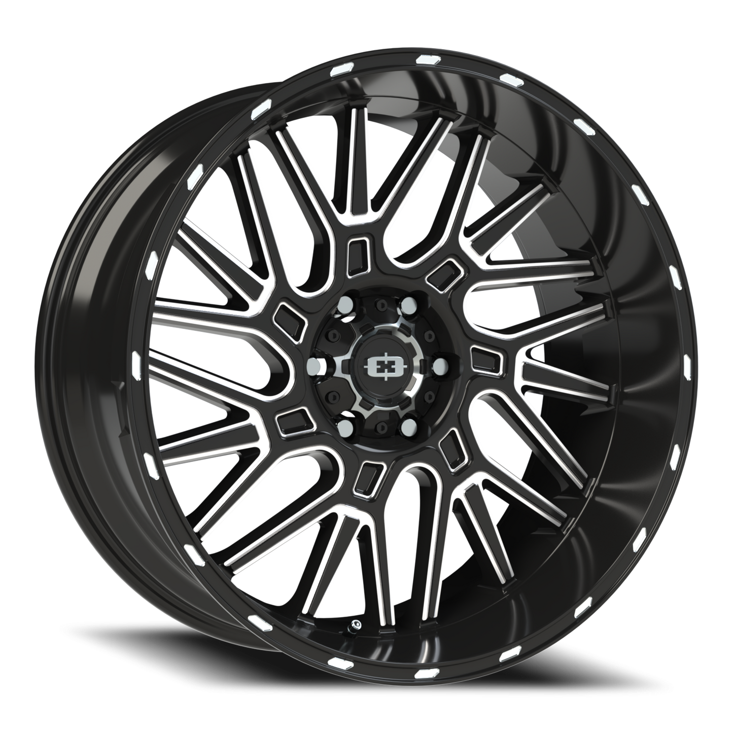 Vision Brawl 22X10 Gloss Black Milled Spoke Wheel