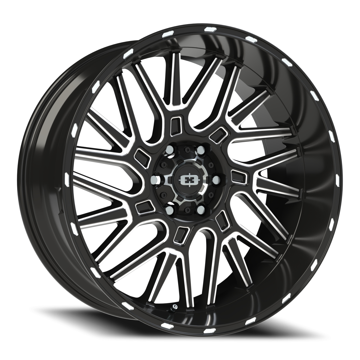 Vision Brawl 22X10 Gloss Black Milled Spoke Wheel