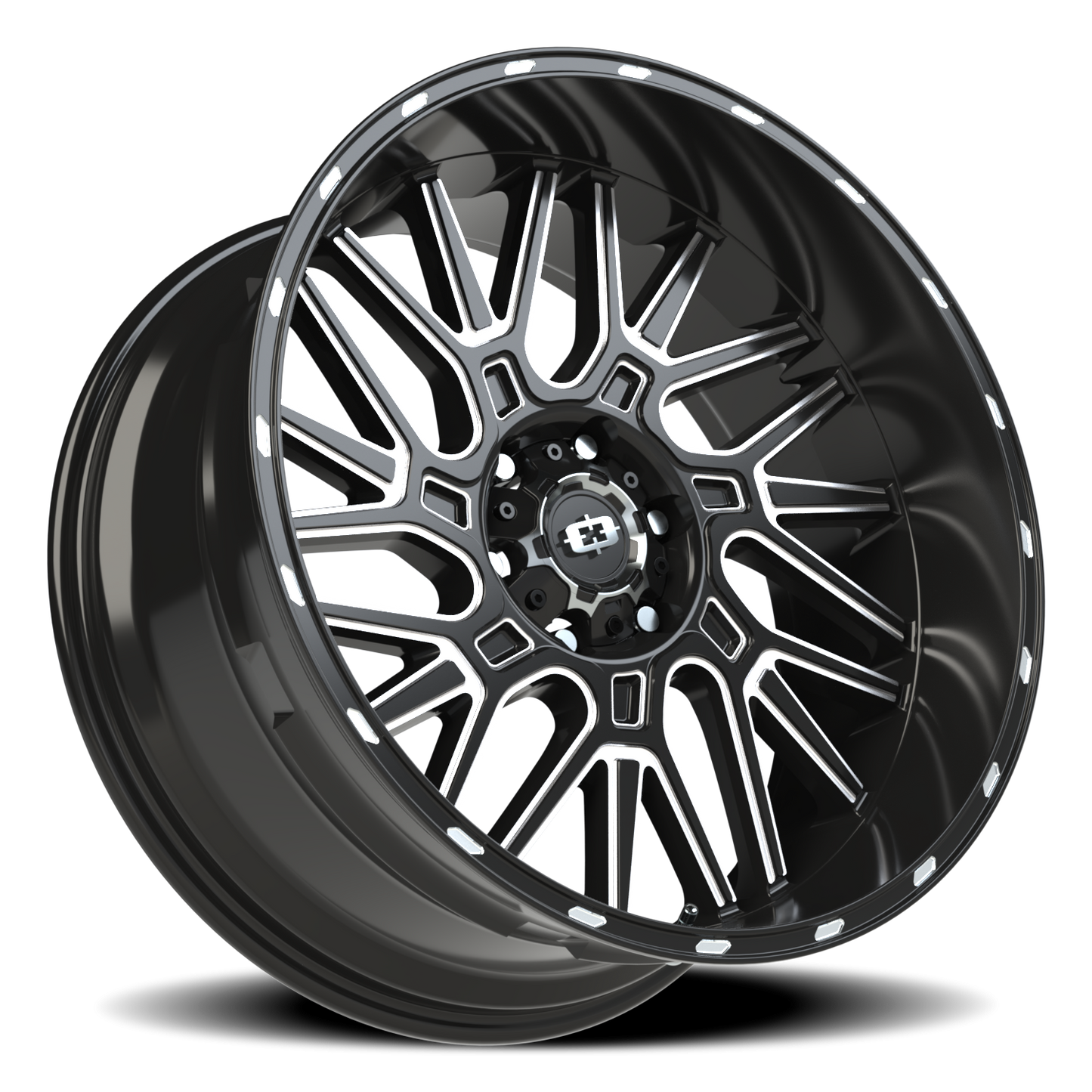 Vision Brawl 22X10 Gloss Black Milled Spoke Wheel