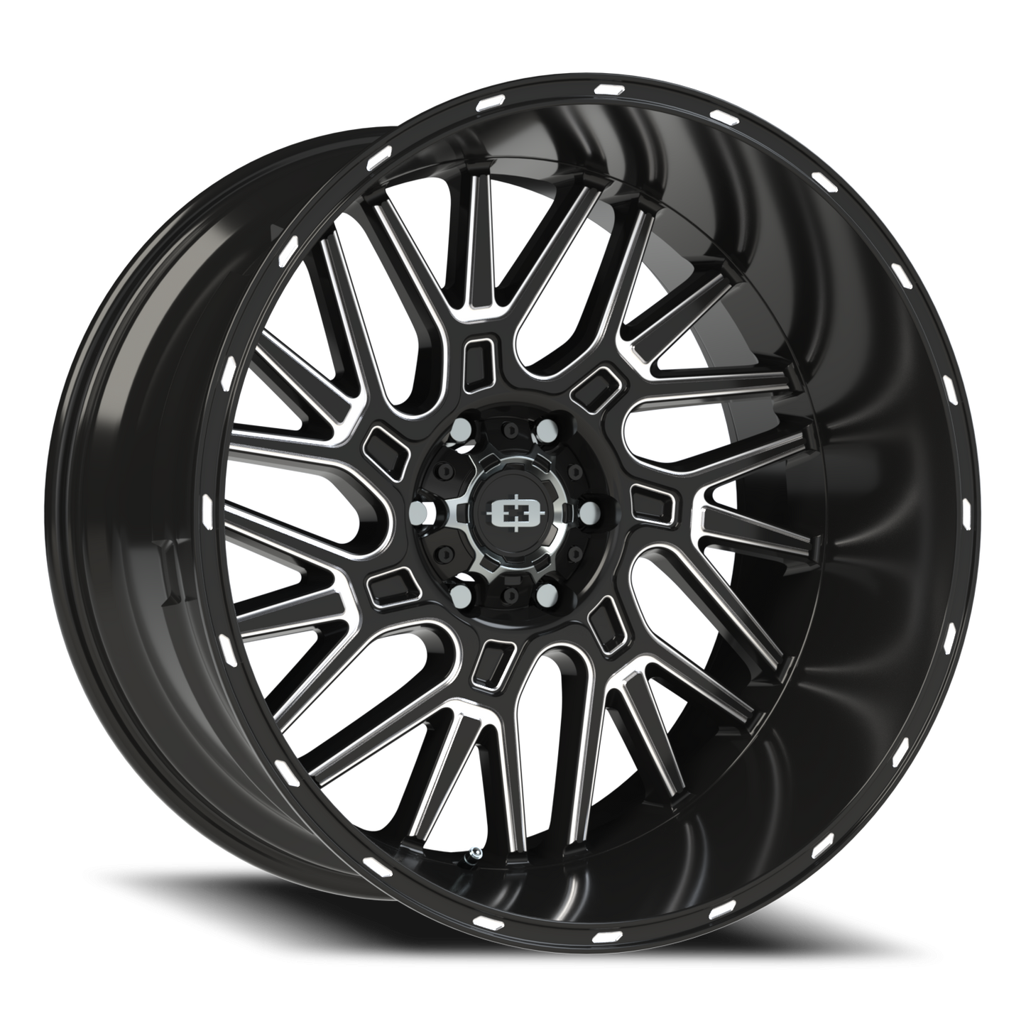 Vision Brawl 22X12 Gloss Black Milled Spoke Wheel