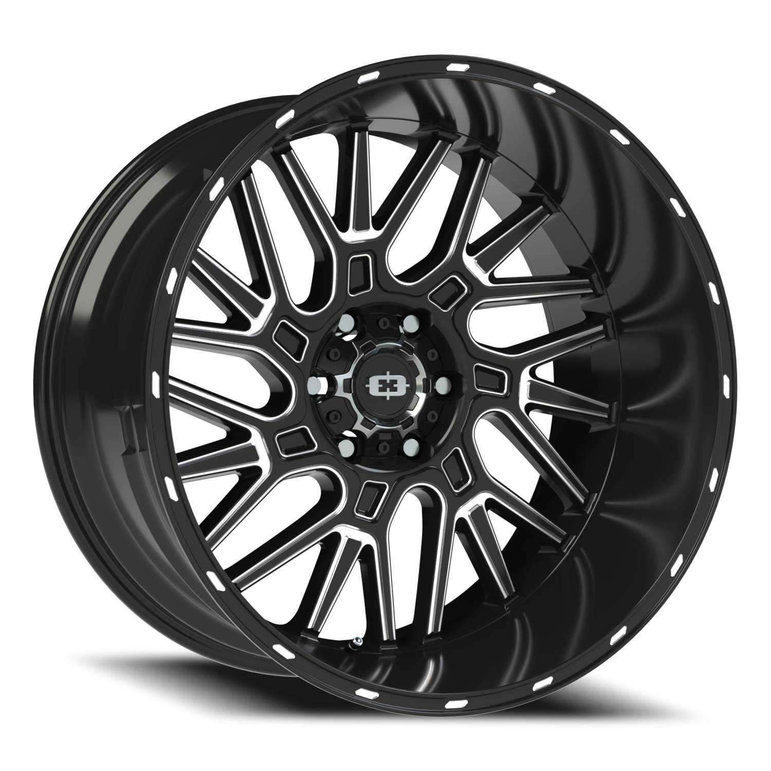 Vision Brawl 22X12 Gloss Black Milled Spoke Wheel
